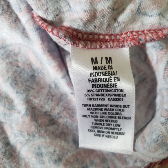 Aeropostale Red Blue Paisley Short Sleeve Mini Dress Womens M Boho Festival Fun - Picture 4 of 8